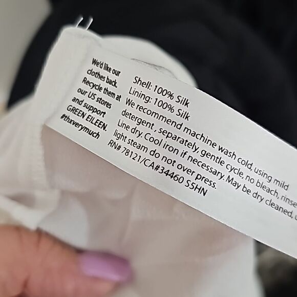 Eileen Fisher Sleeveless Double-Layer Silk Cocktail Dress Size XS - Picture 9 of 10